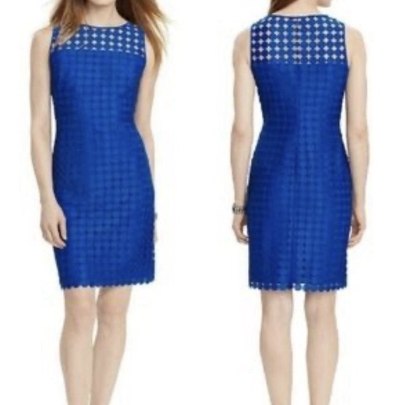 Lauren Ralph Lauren Dresses & Skirts - Lauren Ralph Lauren Women's Blue Lace Cut Out Dress Sleeveless Size 16 $119